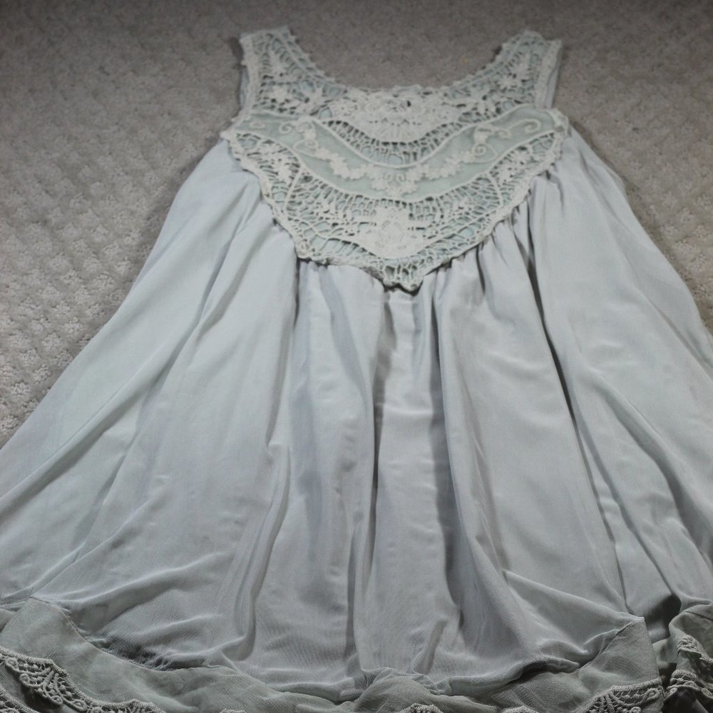 Altar'd State Size M Light Green Lace Embellished Dress